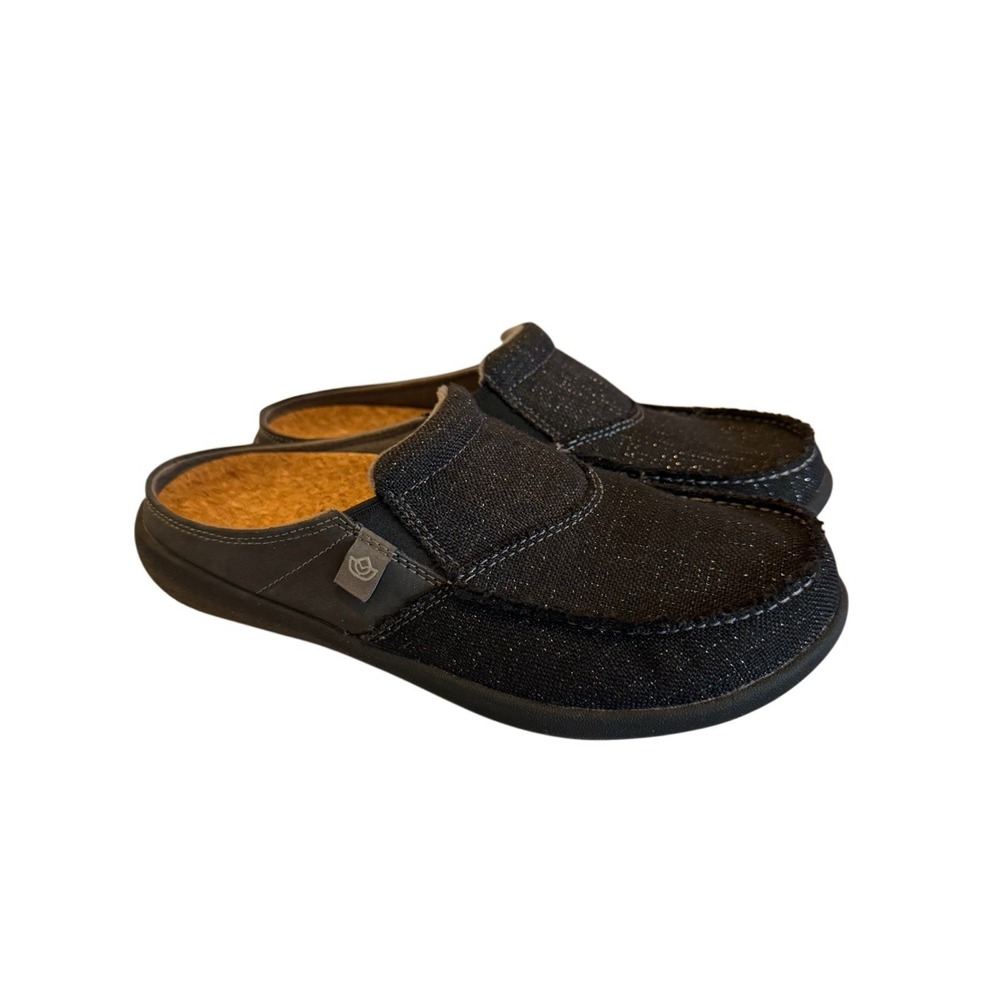 Spenco Orthotic Mule Clogs Black Cork Footbed Slip On Comfort Shoes 8.5 NWOT